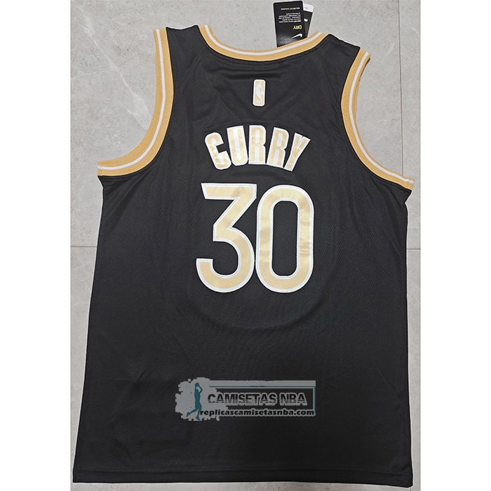 Camiseta Golden State Warriors Stephen Curry NO 30 Select Series Oro Negro